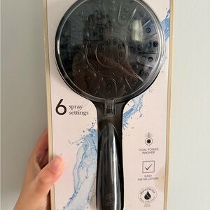 Allen + Roth Nevis Handheld Showerhead – Matte Black (6 Spray Settings)